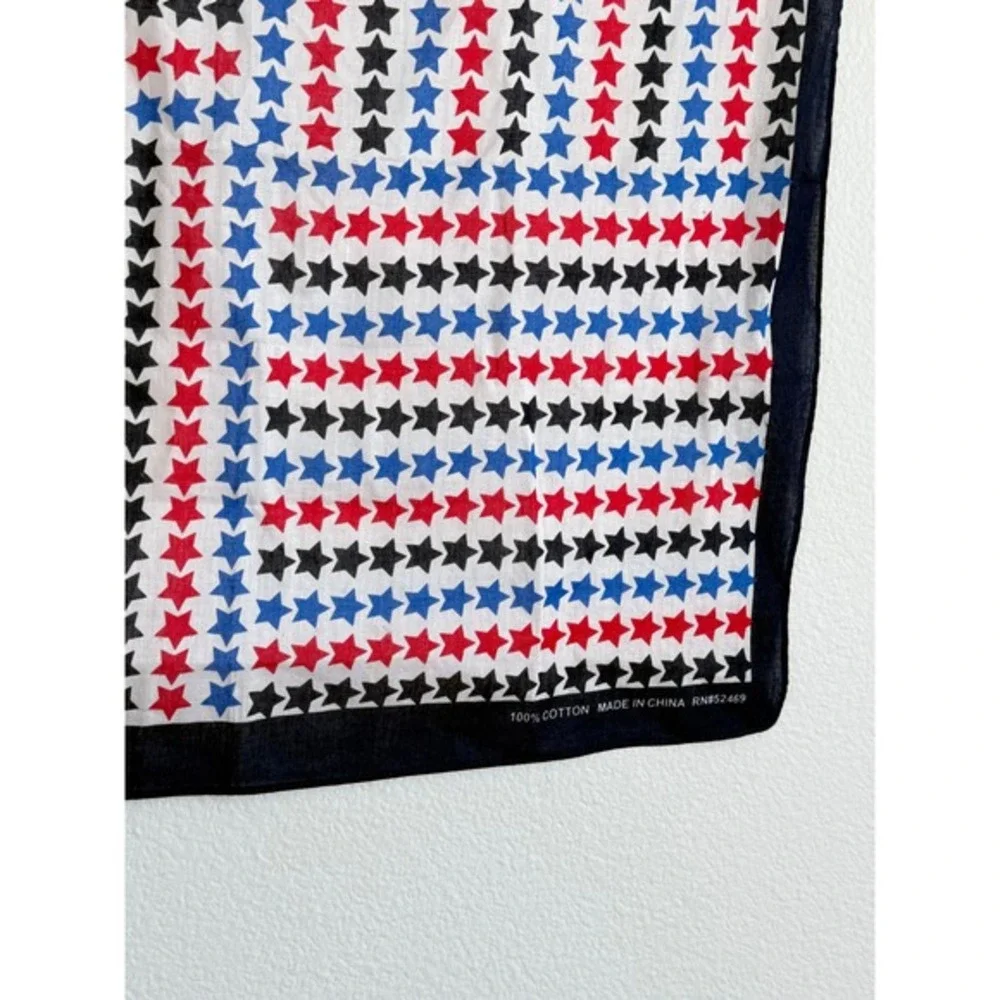 Western Star Print‎ Bandana Scarf Americana Festival Cottagecore Baddie Cotton